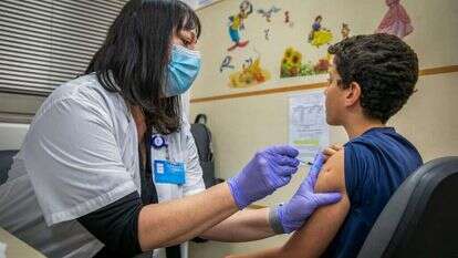 חיסון ילדים, אתמול. | יוסי אלוני/פלאש90