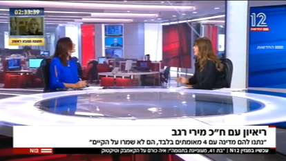 רינה מצליח ומירי רגב מתעמתות. | מסך, N12