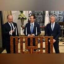 ראש המוסד דוד ברנע עם הנשיא הרצוג וראש הממשלה בנט בטקס בבית הנשיא. | חיים צח/לע"מ