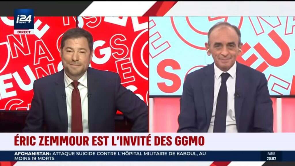 זמור מתראיין לערוץ i24. | מסך