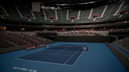 מגרש היהלום במרכז הטניס הלאומי בבייג'ינג, | אי.אף.פי.