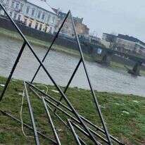 החנוכייה כשהוצאה מהנהר. | הרב מנדל וילהלם