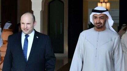 ראש הממשלה בנט ויורש העצר שייח' מוחמד בן זאיד. | חיים צח, לע"מ