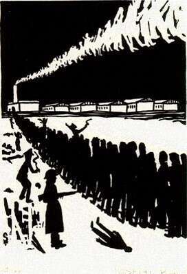 כניסה דרך השער היא יציאה דרך הארובה. צייר: יוסף באו