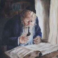 בעל השכלה בכל תחומי הדעת. מרים סטיווי, "הרב עדין שטיינזלץ", 2020. מוצג בתערוכת "לאל ידי" בישיבת שיח יצחק בעל השכלה בכל תחומי הדעת. מרים סטיווי, "הרב עדין שטיינזלץ", 2020. מוצג בתערוכת "לאל ידי" בישיבת שיח יצחק