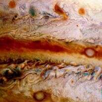 "הכתם האדום הגדול" אחת מהסערות הגדולות ביותר באטמוספירה של צדק. | תומאס תומופופולוס וקווין מ' גיל - נאס"א "הכתם האדום הגדול" אחת מהסערות הגדולות ביותר באטמוספירה של צדק. | תומאס תומופופולוס וקווין מ' גיל - נאס"א