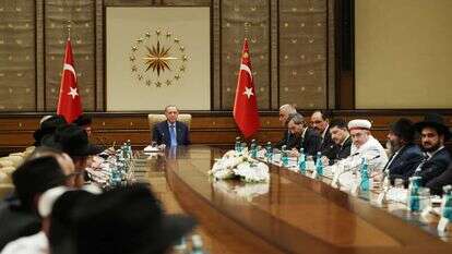 ביקור הרבנים בארמונו של ארדואן, בשבוע שעבר. | גטי אימג'ס