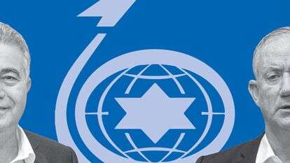 שר הביטחון בני גנץ ויו"ר דירקטוריון התעשייה האווירית עמיר פרץ. | אורן בן חקון ושריה דיאמנט