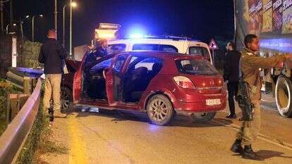 זירת פיגוע הדריסה סמוך לנווה צוף.  איתיאל שטיינבאום/TPS