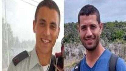 מימין: רב-סרן אופק אהרון ז"ל, רב-סרן איתמר אלחרר ז"ל