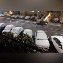 מכוניות עטויות שלג ברחוב הפלמ"ח בירושלים. | רינה נקונצ'ני