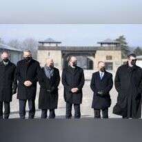 לפיד במחנה מאוטהאוזן באוסטריה, בשבוע שעבר. | AFP