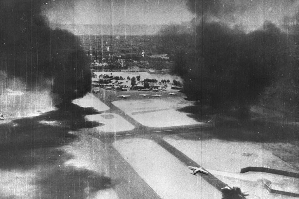 מלחמה מורכבת לחיל האוויר, שהסתיימה באובדן 25 אחוז מהכוח. מבצע מוקד במלחמת ששת הימים. | גטי אימג'ס