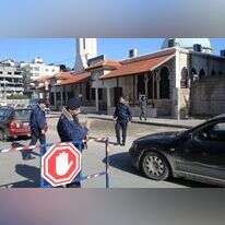 מחסום משטרתי בעזה לאיתור האסיר הנמלט. | רויטרס