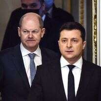 קנצלר גרמניה אולף שולץ עם נשיא אוקראינה ולדומיר זלנסקי. | AFP