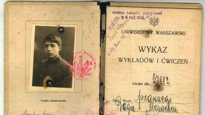 פנקס הסטודנט של מנחם בגין. | ארכיון אוניברסיטת ורשה