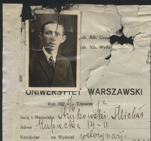 פנקס הסטודנט של מיכאל סטריקובסקי. | ארכיון אוניברסיטת ורשה