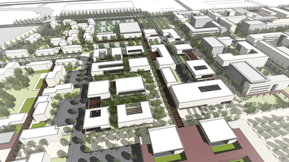 הדמיה של קריית המודיעין בנגב. | הדמיה: משרד הביטחון הדמיה של קריית המודיעין בנגב. | הדמיה: משרד הביטחון