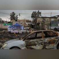 לשכתו הזמנית של בן־גביר ומכוניתו השרופה של טל יושובייב. | פלאש 90