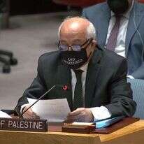 השגריר הפלסטיני באו"ם ריאד מנסור. | UNTV