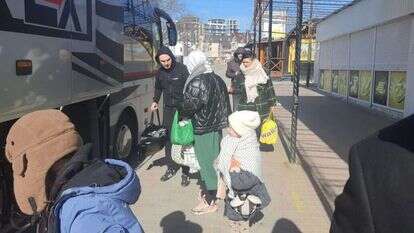 אחת מההסעות של היוצאים מאוקראינה