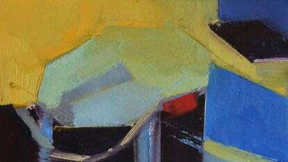 יעל בוברמן אטאס, "בית סטודיו", שמן על נייר, 2020. מתוך התערוכה "ככל הנראה" שאצרה אביטל וכסלר בגלריה מרי, ירושלים