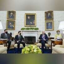 זלנסקי וביידן בבית הלבן, ספטמבר 2021. | AP