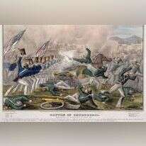 איור קרב צ'ורובוסקו, ב־ 20 באוגוסט 1847 במבואות מקסיקו־סיטי. ציור: ג'ון קמרון, ספריית הקונגרס