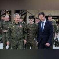 שר ההגנה הרוסי סרגיי שויגו עם אסד בביקור בסוריה, לפני כשבועיים | גטי אימג'ס