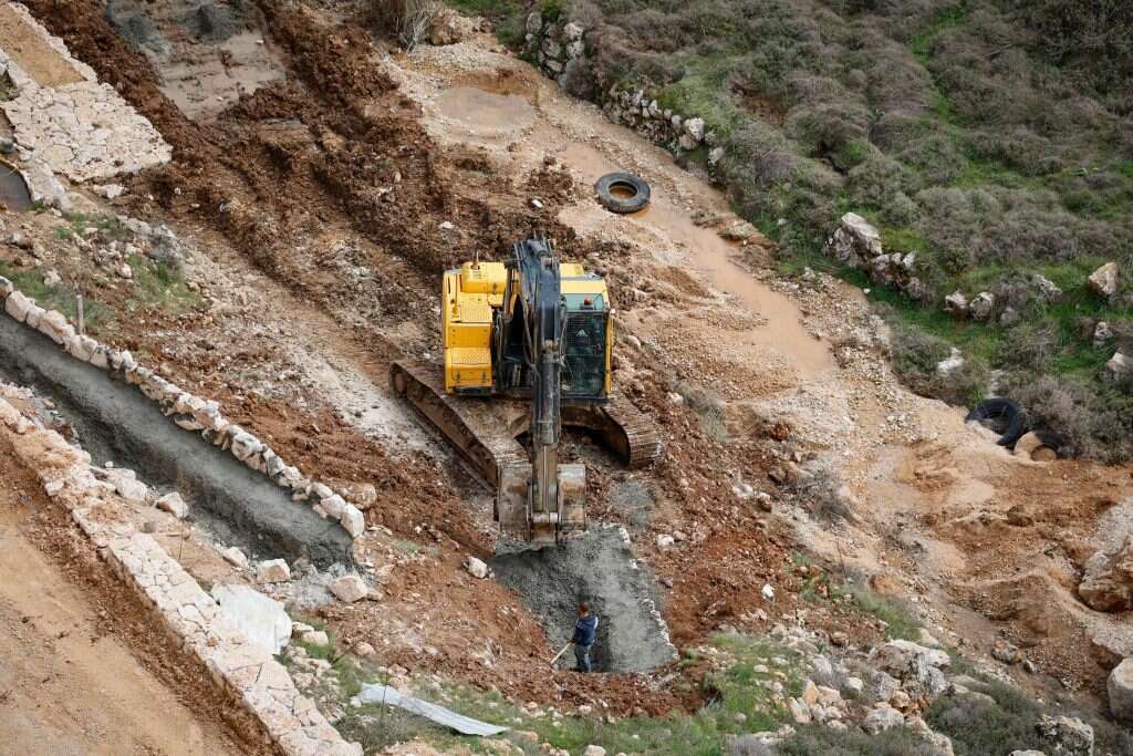 עבודות להקמת פארק באפרת. | גרשון אלינסון, פלאש 90