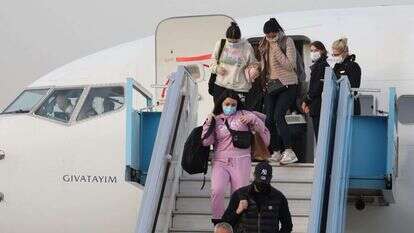 פליטים מהמלחמה באוקראינה נוחתים בישראל. | EPA