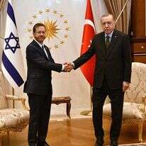 הנשיא הרצוג עם ארדואן בביקורו בטורקיה. | חיים צח/לעמ