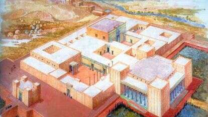 פרס הקדומה הכירה חגים לציון השמדת אויב והילולות שתייה ותחפושות. שחזור ארמון דריווש בשושן באדיבות fouman.com