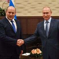 בנט ופוטין בפגישתם בסוצ'י, אוקטובר 2021. | AFP בנט ופוטין בפגישתם בסוצ'י, אוקטובר 2021. | AFP