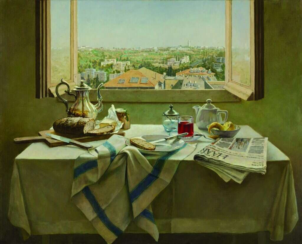 ארוחת בוקר בטלביה, שמן על בד. איור: מארק ינאי