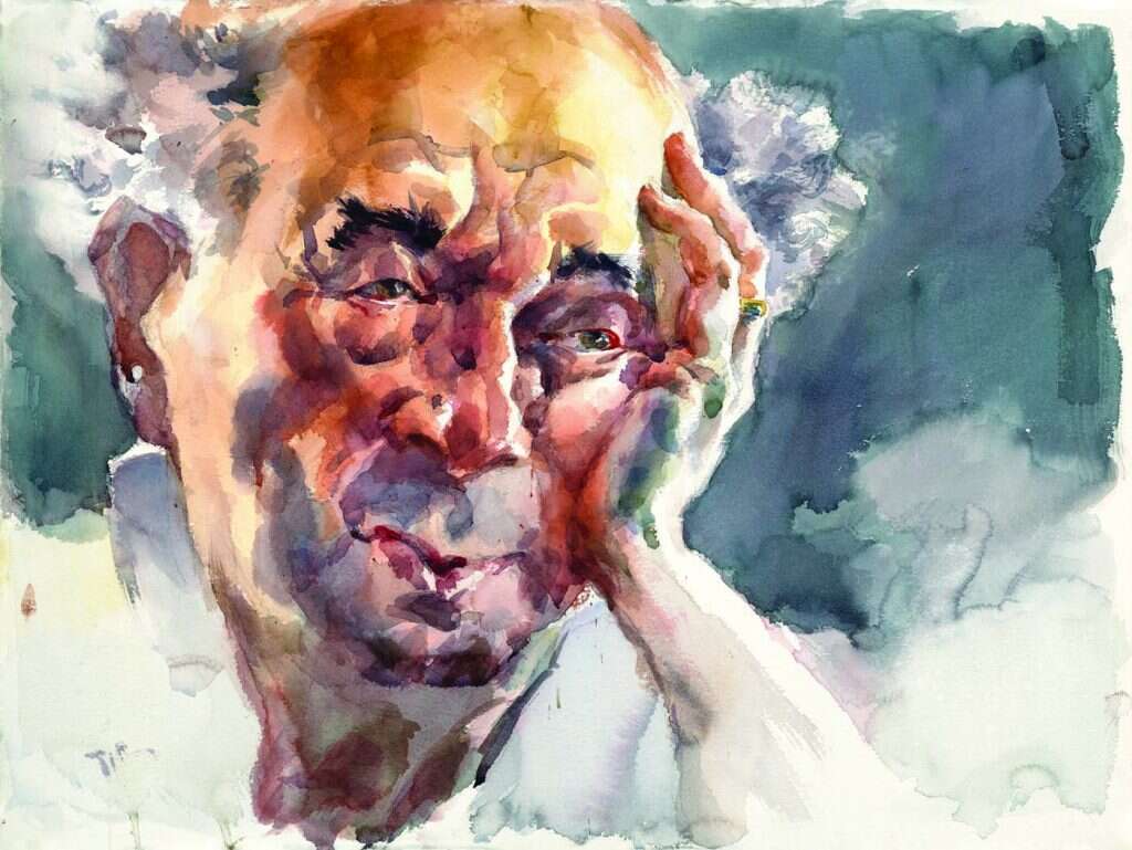 לב סירקין, צייר, אמן פסיפסים ופסל, מים על נייר. איור: מארק ינאי