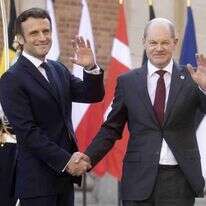 קנצלר גרמניה אלף שולץ ונשיא צרפת עמנואל מקרון בכינוס האיחוד האירופאי בוורסאי, בשבוע שעבר. | AFP