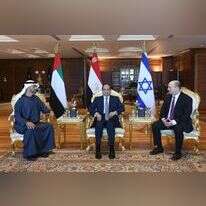 בנט, א־סיסי ובן־זאיד, השבוע בשארם. | AFP