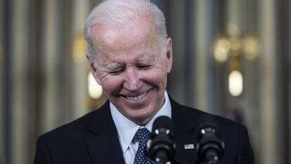 נשיא ארה"ב ג'ו ביידן נואם על המצב באוקראינה. | EPA