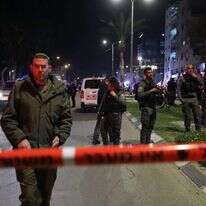 זירת הפיגוע בחדרה. | EPA