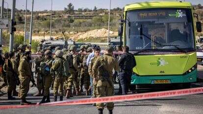 הפיגוע בצומת אלעזר. | EPA