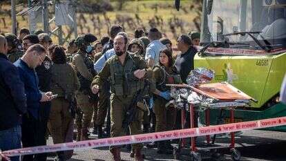 זירת הפיגוע בנווה-דניאל. | יונתן זינדל/פלאש90