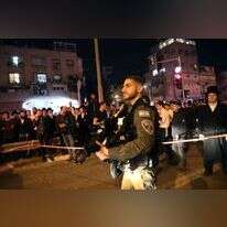 אזור הפיגוע בבני־ברק. | AFP