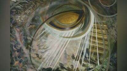 דוד רקיע, "עין הרקיע", צבעי שמן, שנות התשעים דוד רקיע, "עין הרקיע", צבעי שמן, שנות התשעים