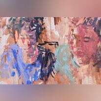 בין זיכרונות על אב אוהב ומחבק לאב מכה ומתעלל אביגיל פריד, "אח ואחות", שמן על בד, 2020. הוצג בתערוכת "על הפנים" בגלריה מרי. | מוקי שוורץ