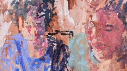 בין זיכרונות על אב אוהב ומחבק לאב מכה ומתעלל אביגיל פריד, "אח ואחות", שמן על בד, 2020. הוצג בתערוכת "על הפנים" בגלריה מרי. | מוקי שוורץ