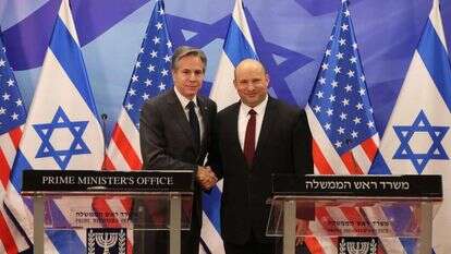 ראש הממשלה בנט ומזכיר הממשלה האמריקני בלינקן, בשבוע שעבר. | AFP