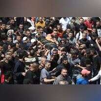 הלווייתו של המחבל שחוסל בג'נין. | EPA