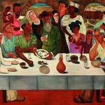 ראובן רובין, סדר ראשון בירושלים, 1949 ־ 1950 , שמן על בד,איור: באדיבות אוסף מוזיאון בית ראובן