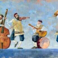 ברכי ברילובסקי, "כלייזמרים", שמן על בד, 2017. סטודיו נחמה שיש